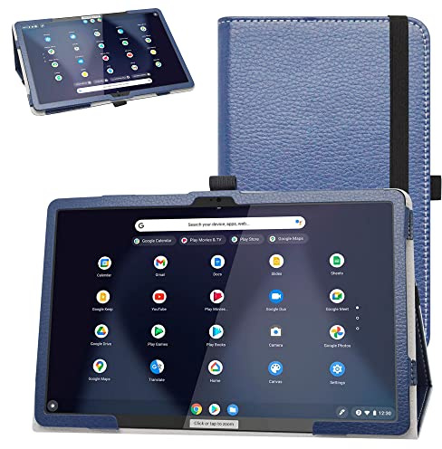 Bige for Lenovo Chromebook Duet 3 11 Case,PU Leather Folio 2-Folding Stand Cover for Lenovo Chromebook Duet 3 (Model Number:82T6001HUS) 11 2-in-1 Tablet,Dark Blue