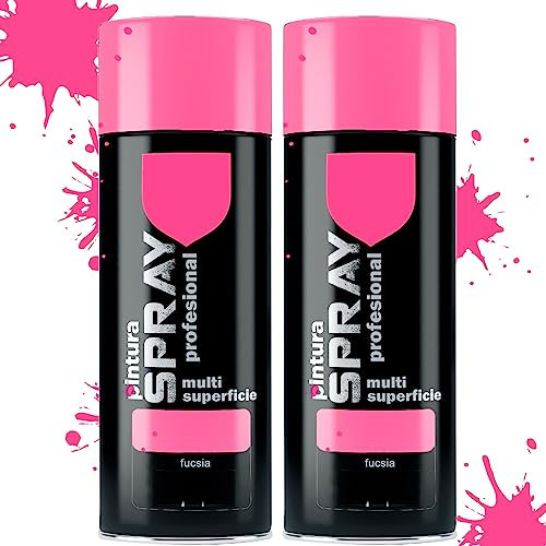 various Pintura Spray Fucsia de 400 ml Adecuado para las Superficies de Metal, Madera y Plástico Pack de 2 Unidad