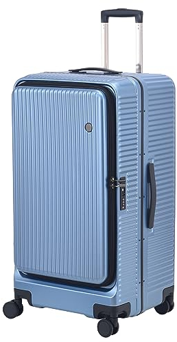 TydeCkare 29 Zoll 40 * 37 * 77 cm, 113 l, aufgegebenes Aluminiumgepäck mit seitlicher Öffnung, 360°-Universalräder, Leichter Hartschalen-Koffer aus ABS + PC mit TSA-Schloss, Dunkelblau