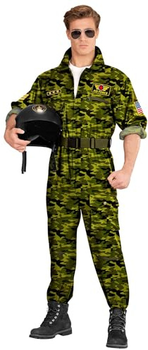 W WIDMANN MILANO Party Fashion - Costume da pilota di caccia per uomo | Tuta, completo da pilota in stile uniforme, costume da aviatore per Carnevale, feste a tema