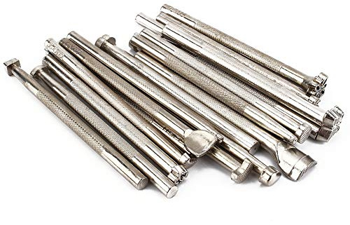Yuecoom Lederstempel-Werkzeug, 20 Stück/Set, Metall-Leder-Handwerkswerkzeuge, Lederbearbeitung, Sattelherstellung, Geschnitzte Werkzeuge, Craftool Leder
