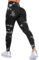 DUROFIT Scrunch Butt Leggings Damen Tie Dye High Waist Sport Leggings Po Push Up Leggings Booty Lift Leggins Gym Leggings Yoga Pants Ruched Sporthose Black S