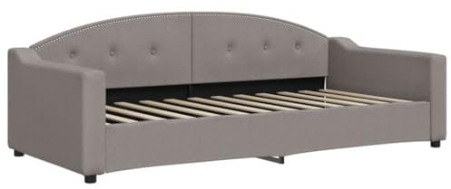 vidaXL Tagesbett, Gästebett 2-in-1, Sofabett Schlafsofa für Schlafzimmer Wohnzimmer, Bettsofa Sofa, Modernes Design, Taupe 90x200cm Stoff