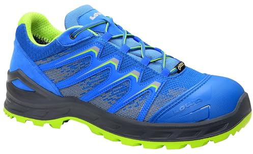 LOWA Sicherheitsschuhe Larrox Work GTX Blue Lo S3 CI, Damen und Herren, Textil, Stahlkappe, leicht, sportlich Blau,Grün45