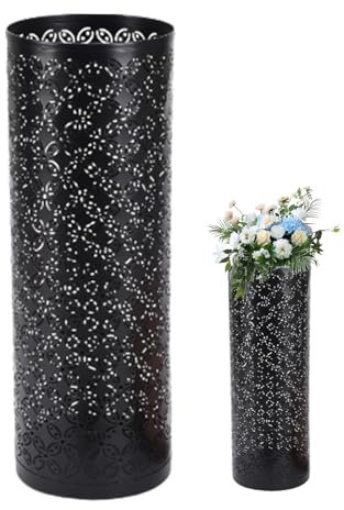 Seau À Parapluie - Porte-Parapluie En Métal | Seau De Rangement Porte Parapluie | Créatif Creux Seau Porte-Parapluie Debout Canne Canne Support Pour Entrée Maison Bureau, Vase Décoratif (42×15 Cm)