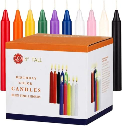 Spitzkerzen, 10 Farben, Mini-Kerzen, geruchlose Mini-Kerzen, Zauberkugel für Zaubersprüche, Hexerei, Glockenspiel, Rituale, Urlaubsdekoration, Halloween, Antragsaktivitäten, 100 Stück