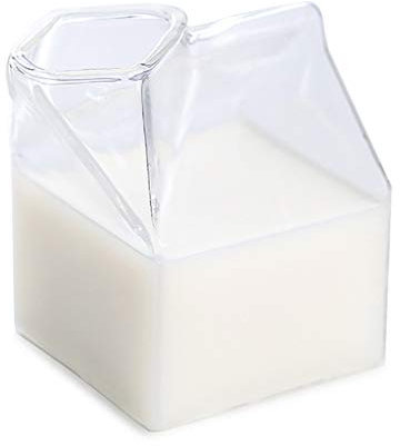 PANGHUBO Jarra de cristal para crema de leche, vasos de cristal para cóctel, vasos de cartón de leche Kawaii transparente, taza de leche con forma de casa, jarra de leche, mini jarra de crema,
