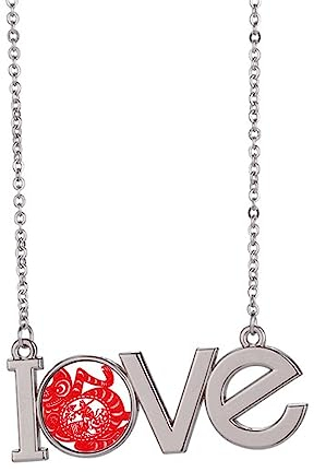 Papercut Collier avec pendentif signe chinois du zodiaque chinois, M