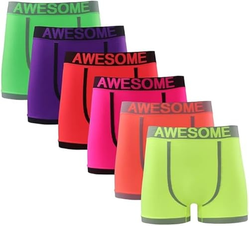 HAJRA® Lot de 3 boxers sans couture pour homme - Taille extensible - Doux - Confortable - Pour le sport, (Rouge-orange-violet), XL