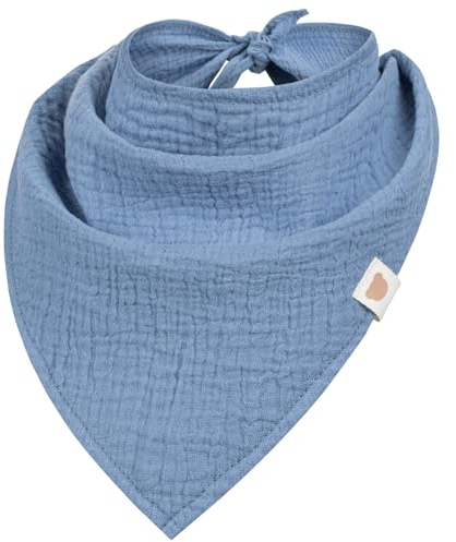 Smarilla Halstuch Dreieckstuch Bindetuch Kopftuch Uni Mädchen Junge Baby Musselin, Farbe: Blau