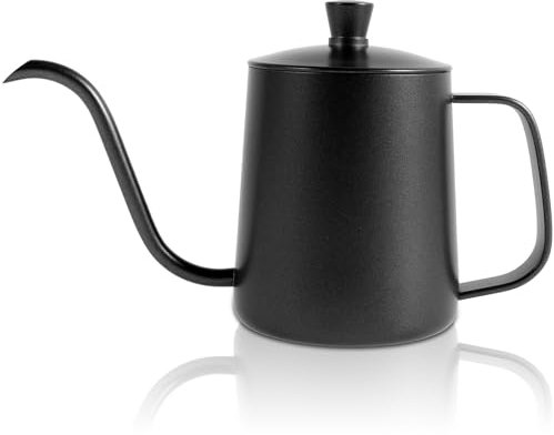 Foribyw 350ml Pour Over Kettle, Black, Modern Stainless Steel Gooseneck Coffee Kettle with Handle, 350ml Capacity, Perfect for Coffee Maker, Tea, Camping, Gift