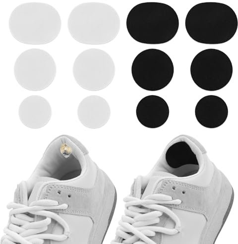 COMNICO Schuhfersen Reparaturflicken, 6 Paar Selbstklebendes Schuhflicken Set, Sportschuhe Reparatur Patch Fersenpolster Kreisförmiges Flicken-Set zur Vorbeugung von Löchern in Turnschuhen