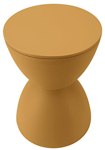 Tabouret rond en plastique en forme de sablier de style nordique pour salle de bain, salle de bain, accessoire de maison multifonction (curcuma)