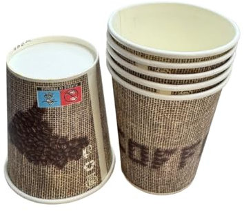 NoblesBox Gobelets à Café (7 oz / 180 ml) – Gobelets en Carton Jetables, 2 Designs, Coffee-to-Go, Idéal pour Café, Thé, Boissons Chaudes et Froides (grains de café, 3000 pièces)