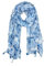 QUEEN HELENA Leichter bunter Schal Elegante Schal mit Muster Damen SC12-2, blau, Einheitsgröße