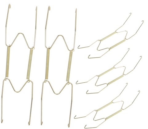 Uonlytech 5 Stück Tellerhalter Zum Aufhängen Mit Federn Drehbar Lagerregal Haken Tellerhalter Wandhalterungen Zur Anzeige Tellerhaken Edelstahl Golden