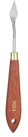 QUARKZMAN Coltello Da Pittura A Goccia 3cm x 1.3cm Lama In Acciaio Inossidabile 18.5cm Lunghezza Spatola Per Pittura Con Manico In Legno Di Faggio E Foro, Rosso/Argento