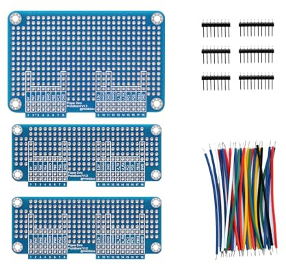 Flipper Zero Prototyping Board Kit – Breadboard Expansion Set with 1 Large and 2 Small Boards, Includes Matching GPIO Header Pins and Jumper Wires – DIY Hardware Development for Flipper Zero(Blue)