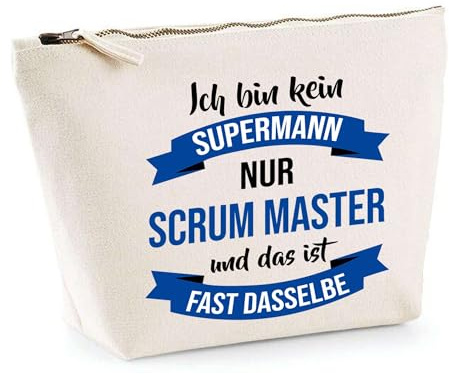 Kosmetiktasche Bester Scrum Master Powermann - praktische Kultur- & Reisetasche für Büro, Gadgets & Reise, Geschenk zum Ruhestand, Abschied oder Geburtstag für Kollegen