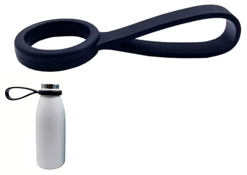 Selxran 2Pcs Portable Water Bottle Holder Strap Soft Flexible Silicone Water Bottle Sling Universal Water Cup Strap with Handle for Outdoor Activities and Active Lifestyles