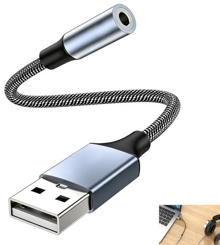 Adattatore USB a Jack 3,5 mm, Adattatore USB Audio Scheda Audio Esterna TRRS Audio e Micro, Plug and Play senza Driver, Compatibile con Switch Raspberry Pi PC Windows macOS Linux