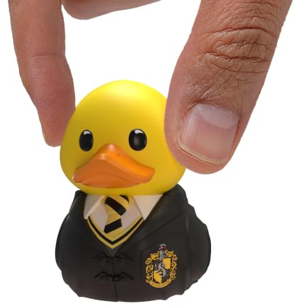 TUBBZ Harry Potter Tassorosso paperella di gomma 3.5cm Mini | Merchandising ufficiale Harry Potter libri, film fantasia fan Mini Tassorosso Vinile Anatra con la bacchetta vasca per regali
