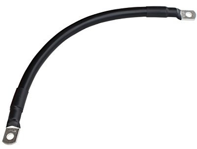 30cm 50mm2 heavy duty black battery cable link with eyelets to connect batteries together in one battery bank