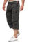 Indicode Herren Nicolas Check 3/4 Cargo-Shorts inkl. Gürtel | Herrenshorts aus Baumwolle Raven Check, M