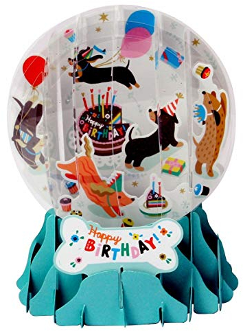 Up With Paper Kugel Form Karte Natur Geburtstag Grußkarte PopShot Hunde Party 9x13cm