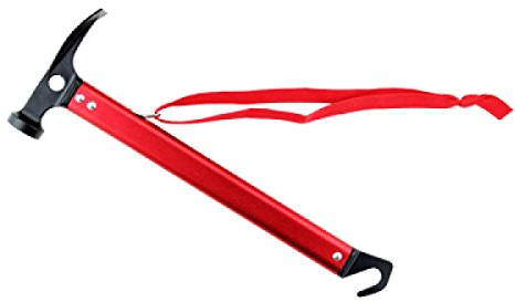 TRIWONDER Camping Hammer Tent Pegs Mallet Multifunctional Ground Pegs Puller Remover Aluminum Tent Stakes Hammer (Red)