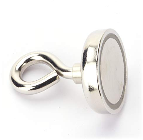 Marwotec Verbindungselemente Neodym Ösenmagnet 80 Kg Haftkraft, Durchmesser 48 mm Super Stark Neodymium Magnet Öse, Magnetöse Zum Magnetfischen,