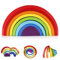 Afunti Holz Regenbogen Lernspielzeug 7-teilig Holzbausteinen Stapelspiel für Feinmotorik für Kinder 2 3 4 5 Jahren Kinder Mädchen Junge
