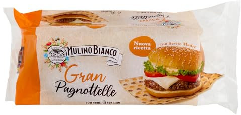 Mulino Bianco Gran Pagnottelle con Semi di Sesamo e Olio di Girasole, Pane per Hamburger, Senza Olio di Palma, 300 g