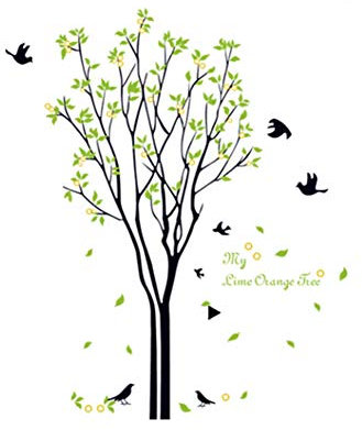 strimusimak Vogel Stehend Zitronenbaum Wandaufkleber Selbstklebende Aufkleber Wand Poster Für Wohnzimmer Schlafzimmer DIY Dekor