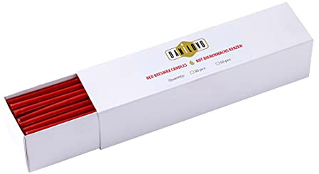 Danilovo Bienenwachs Kerzen 30 Stück (Rot) - Orthodoxe Kerzen für Gebet Rituals Tischdeko - Ungiftig, Ruß - Tropffrei, Lang, Nachhaltige Produkte (Höhe 16,5 cm)