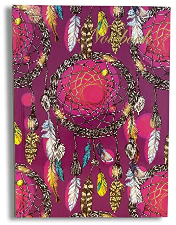 Maturi Notizbuch, A5, Traumfänger-Design, mit Goldfolienverzierung und glänzender Oberfläche, Violett