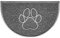 Nicoman Paw Embossed Shape Outdoor Only Dirt-Trapper Door Mat Washable Barrier Heavy Duty Doormat - (Drainage Open-Back, Half Moon, Grey, 70 x 44cm)