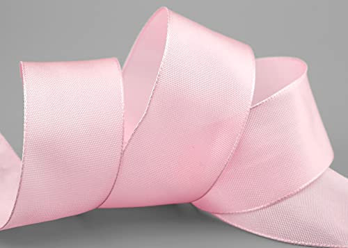 finemark 3 m x 40 mm Drahtkantenband Leo Hellrosa Rosa (220) Dekoband mit Drahtkanten einfarbig Geschenkband Stoffband Schleifenband Visco Draht aus nachwachsenden Rohstoffen biologisch abbaubar