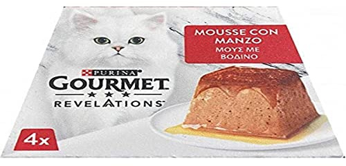 Purina Gourmet Revelations Nassfutter für Katzen mit Rind, 4er Pack (4 x 57 g)