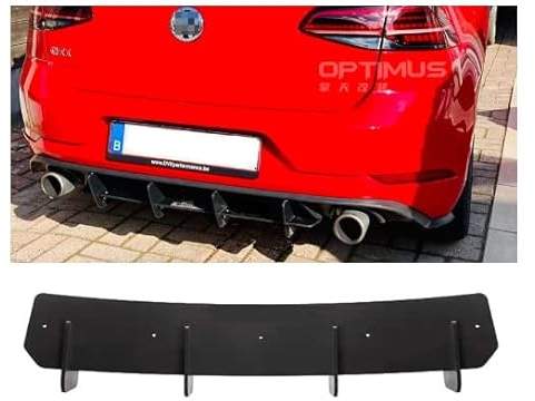 FWNT para V W Golf 7.5 GTI Difusor de Parachoques Trasero de Coche Bandera Spoiler Splitter Accesorios (Color: Negro)