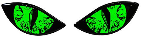 BIKE-label Aufkleber 3D Böse Augen für Auto Motorrad Roller Helm neon grün X910062