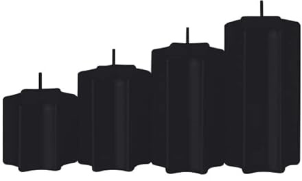 Sternkerzen 4er Set Abgestuft Schwarz Ø 6 cm - Kerzen - Unparfümiert