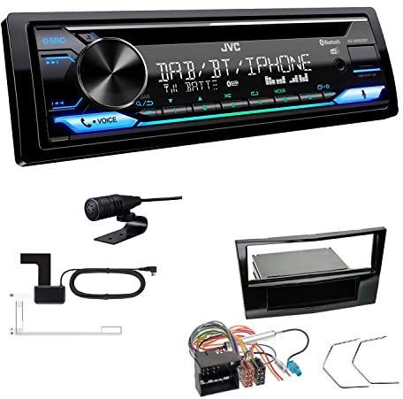 JVC KD-DB922BT 1-DIN Autoradio CD-Receiver Bluetooth DAB+ Digital Radio Einbauset passend für Opel Astra H 2004-2010 Piano Black