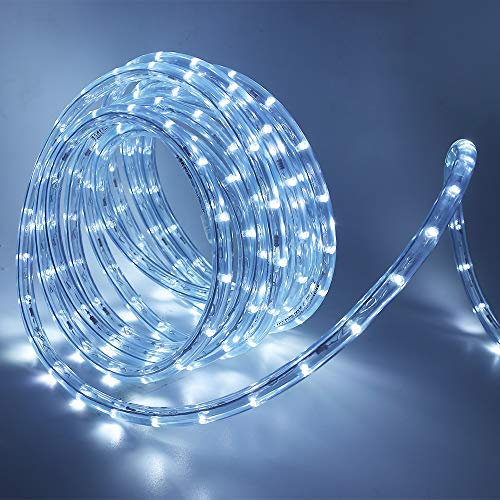 KISUFU 6M LED Strip Rope Lights,220V LED Lichtschlauch Außen,240 LEDs/m Indoor Warmweiß LED Fairy Lights for Garden Decoration,Outdoor LED Lichter Wasserdicht LED Tube