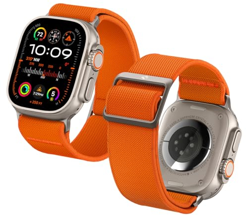 Spigen Lite Fit Ultra Bracelet Compatible avec Apple Watch Ultra 2/1 49mm, Series 10 46mm, Series 9/8/7/6/5/4/SE 45mm, 44mm - Orange