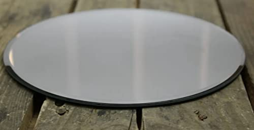13cm Bevelled Edge Round Mirrored Candle Plate Mirror/Coaster Decorative Candle Plate