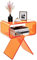 solaround Solarium Acryl Nachttisch Beistelltisch Modernes Design Clear Home Decor Display Endtisch (Orange), 39*39*45CM, S-ZZXCTG01001
