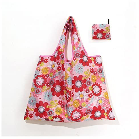 EBSBAG Faltbare Einkaufstasche aus Oxford-Stoff mit großer Kapazität, verdickte, tragbare Aufbewahrungstasche (Color : XJ-028, Size : 42 * 58cm)
