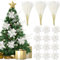 Retrowavy Künstliche Glitzer-Beerenstiel, Ornament, dekorative Perlenstäbe, glitzernde Zweige und glitzernde Weihnachtsstern, künstliche Blumen für Weihnachtsbaum, kleine Vase, Urlaub, Hochzeit, Party