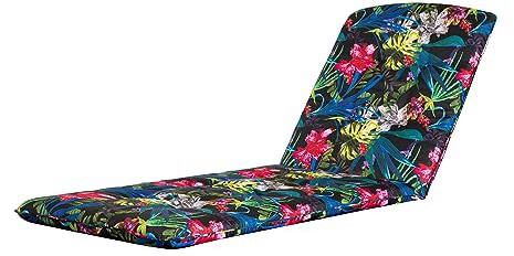 HOBBYGARDEN Outdoor/Indoor, Sonnenliegen, Sitzkissen, Sitzpolster, Gartenmöbel Kissen, für Stuhle oder Liege, Polster, Sofa, 185 x 60 x 6 cm, Bunte Blätter